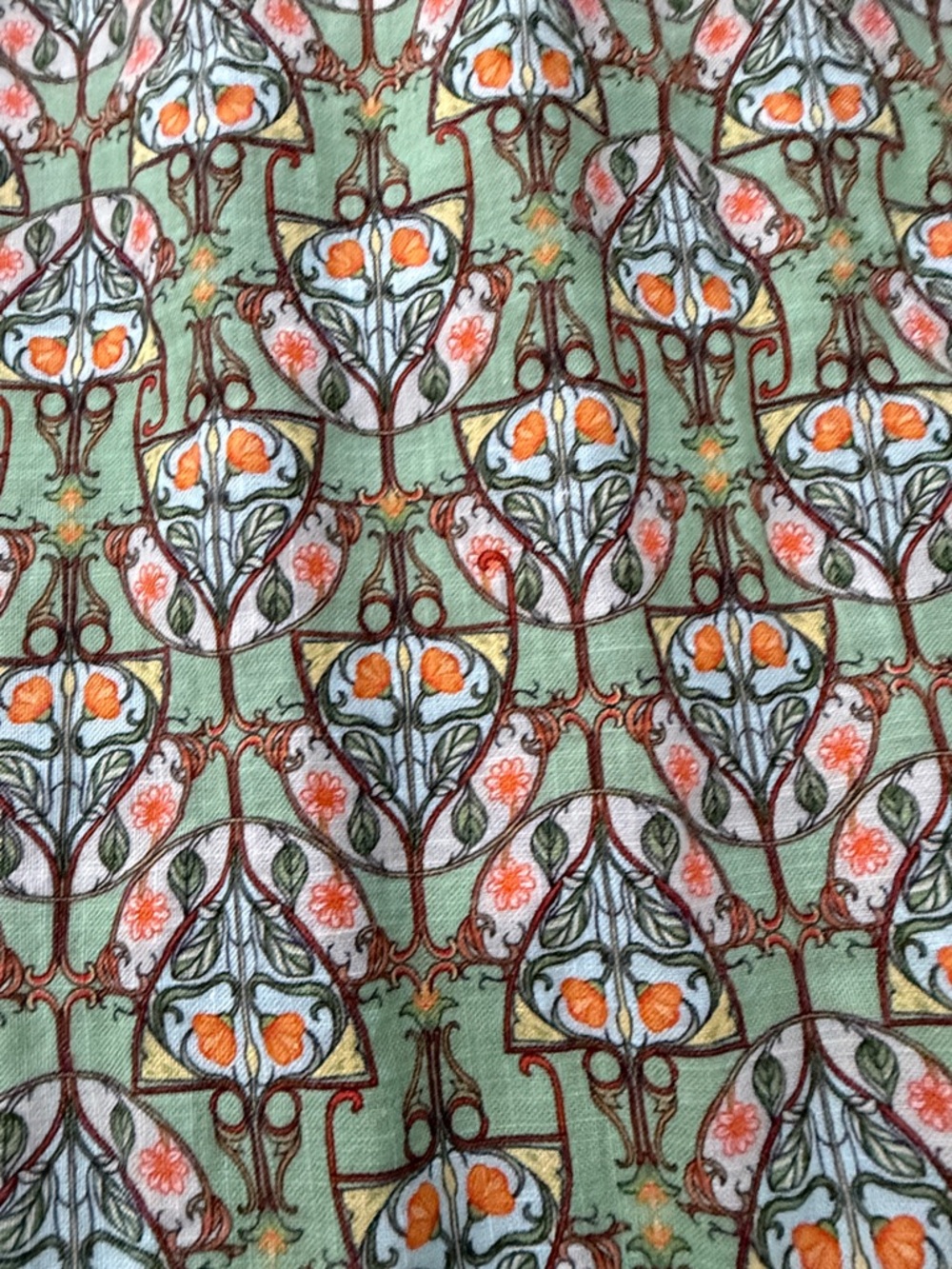 MAX STUDIO | Green Printed Smocked Maxi Dress | Size M - Picture 6 of 6